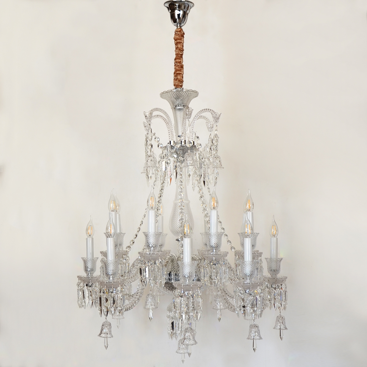 Candle Crystal Chandelier 16 Arms MD9836- Silver
