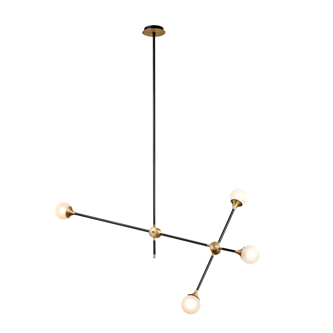 Modern Stylish 4 Sputnik Hanging Light MD21364 - Antique Brass Branches Matt Black                