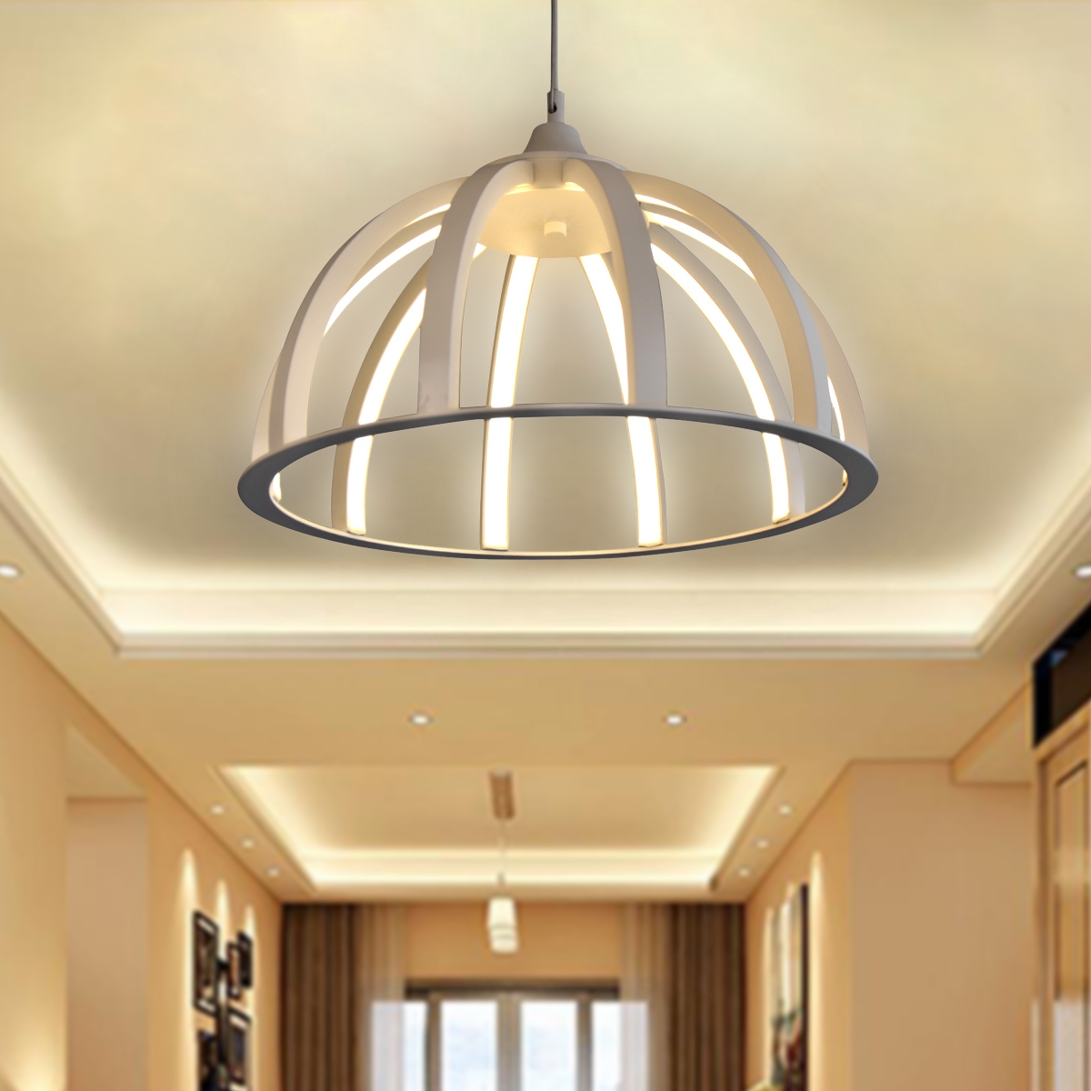 Modern Hanging Light Futuristic LED Geometric MD14030023 -  White