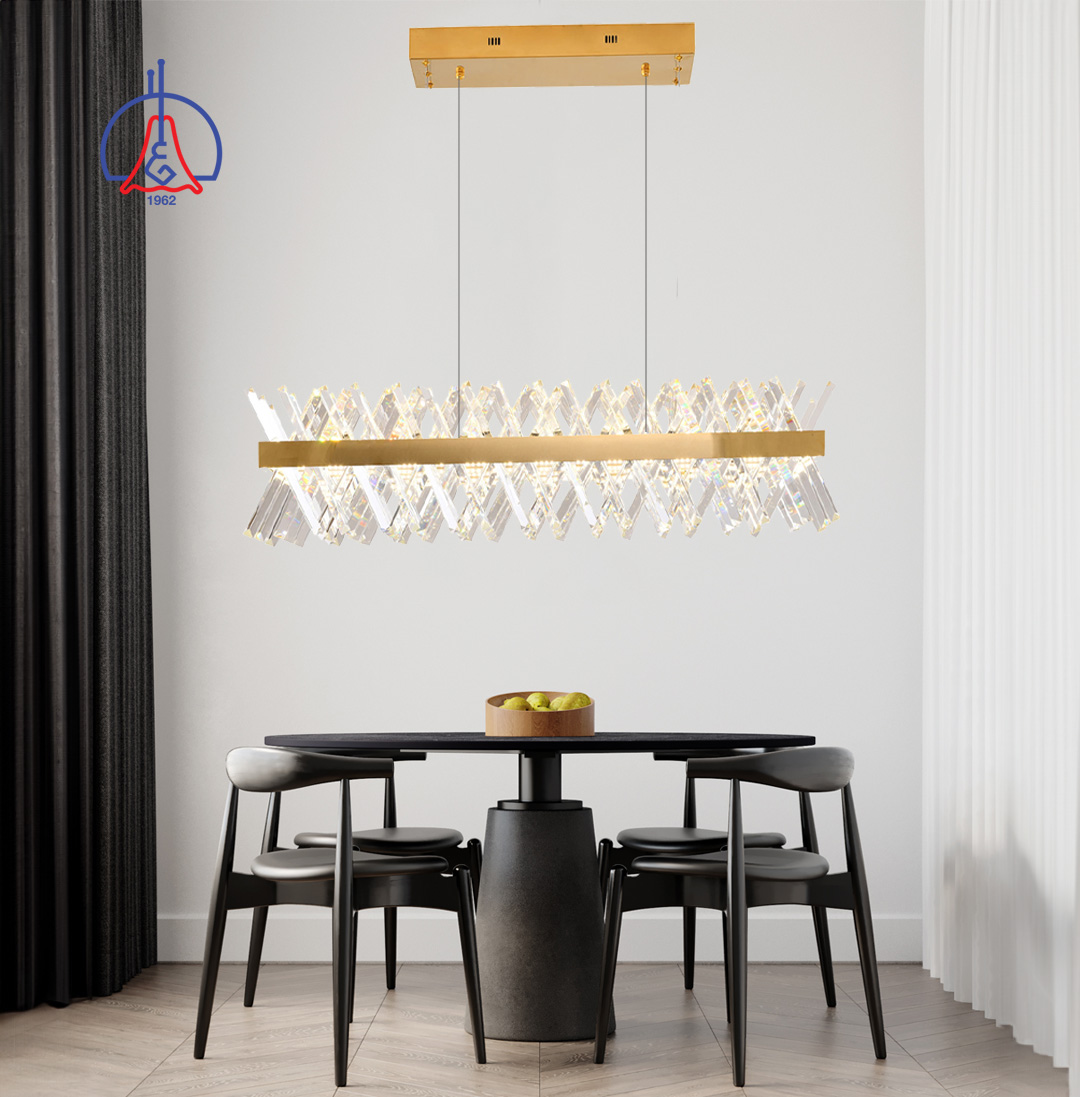 Modern Hanging Light K9 Clear Crystal MD18162246 - Brass 