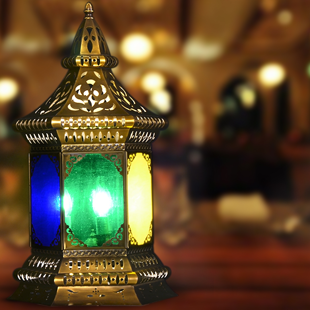 الأضاءة الداخلية - أضاءة عربية الشكل - مصباح الطاولة - اللون متعدد الأللوان DT0819-37-3T