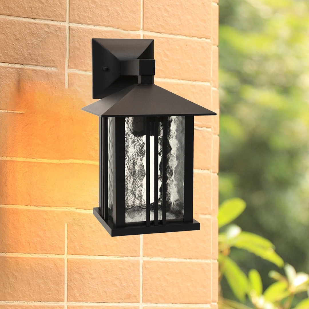 Outdoor Wall Light 1721 Water Glass Diffuser - Black
