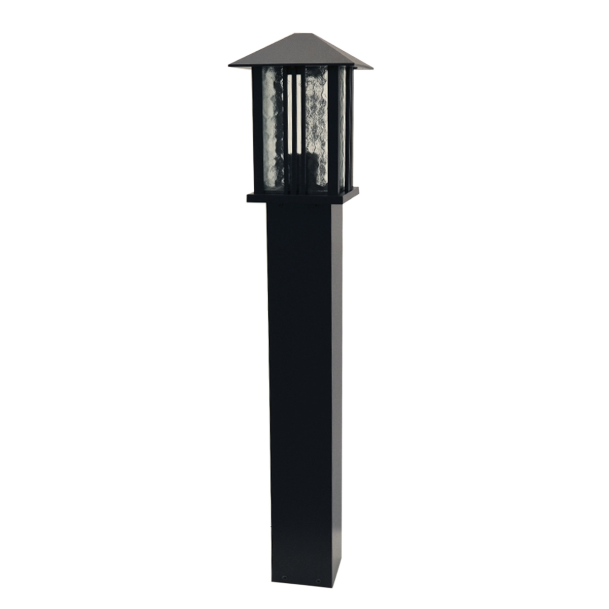 Bollard Light 1724 E27 Water Glass Diffuser - Black (Height 80cm)