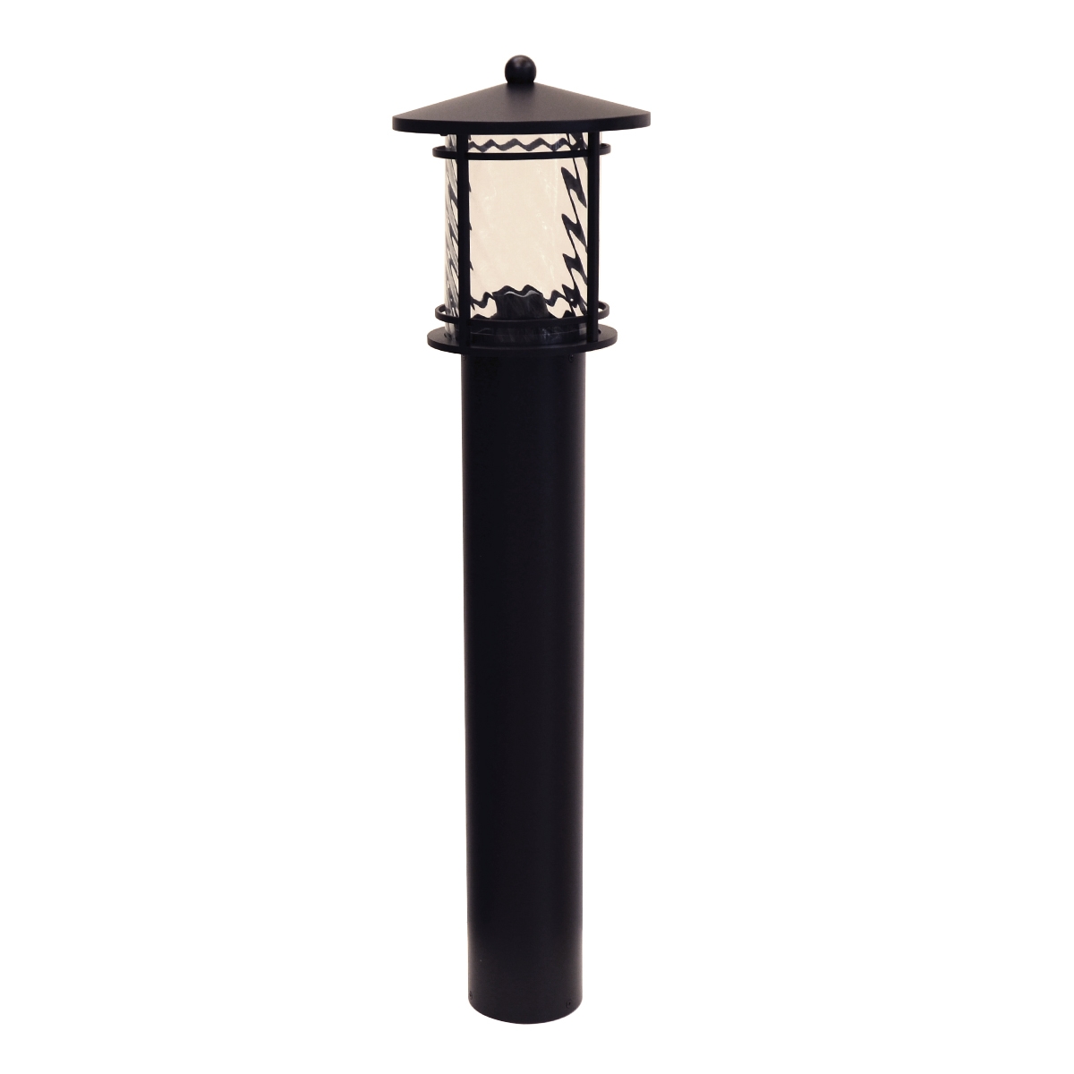 Bollard Light 1827A E27 Water Glass Diffuser - Black  (Height 107cm)