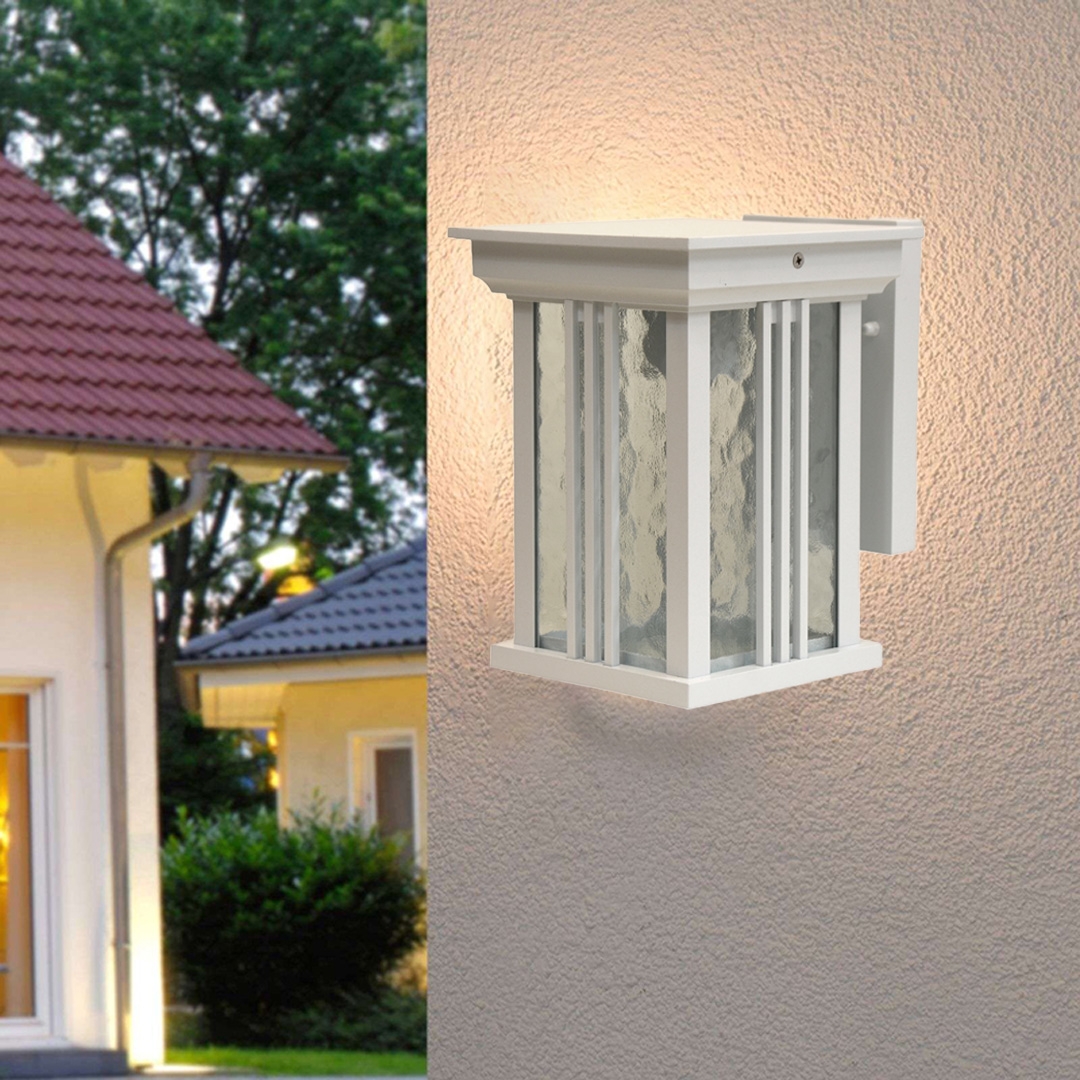Outdoor Wall Light 1741 Water  Glass Diffuser - White