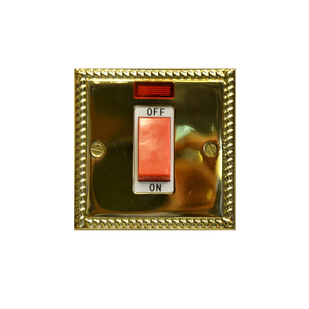 Switch With Neon 1Gang 45Amp T327AB - Brass