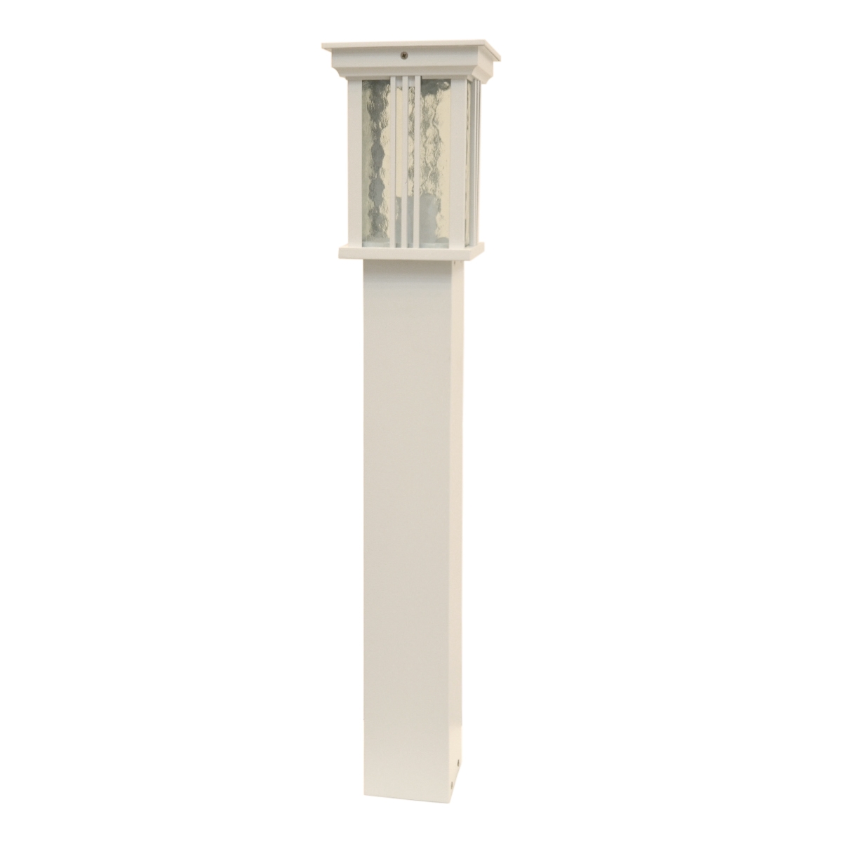 Bollard Light 1744 E27 Water Glass Diffuser - White  (Height 80cm)