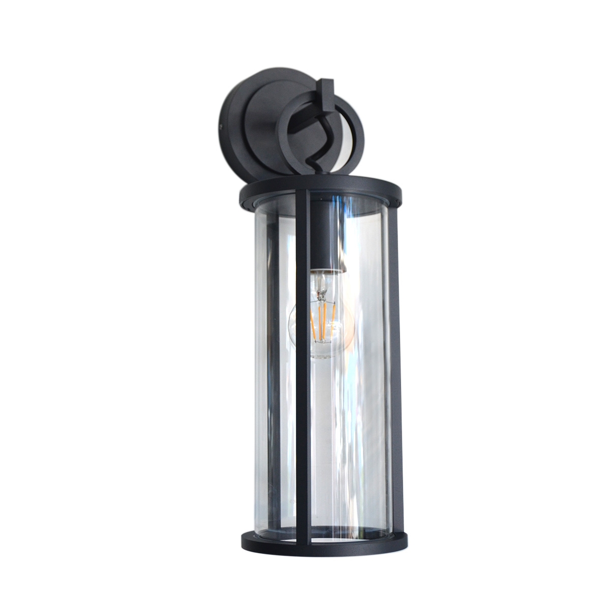 Outdoor Wall Light H3012-200 IP54 15W Clear Glass Graphite - Black 