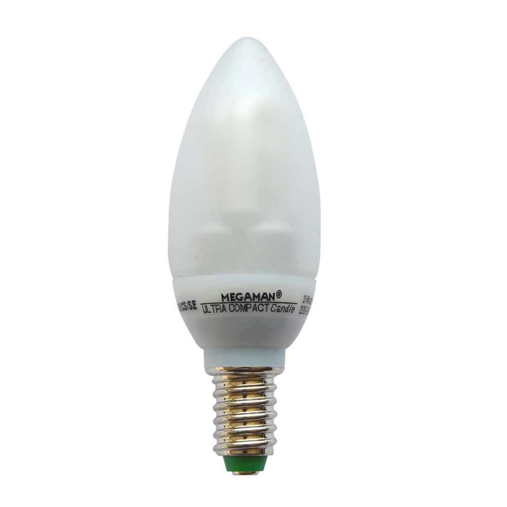 Megaman CL903ICS Energy Saving  3W  CFL Bulb Candle Light Clear Warm White 