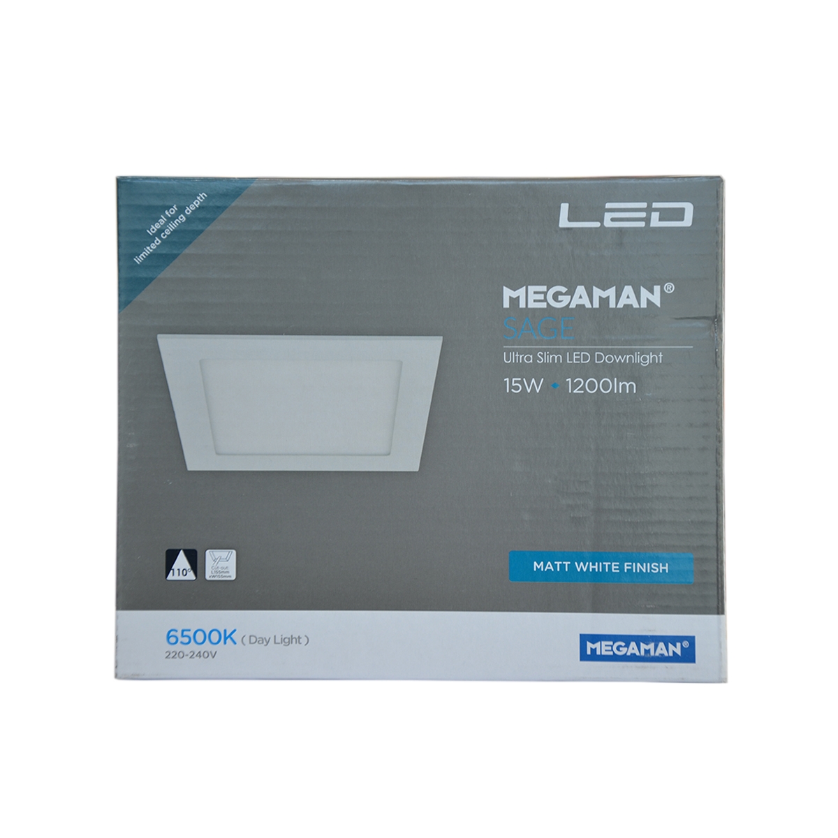 شركة ميجامان - إضاءة سقفية إلى الأسفل - موفرة للطاقة - اللون أبيض ساطع FDL72200v0-EX-15W-6500K