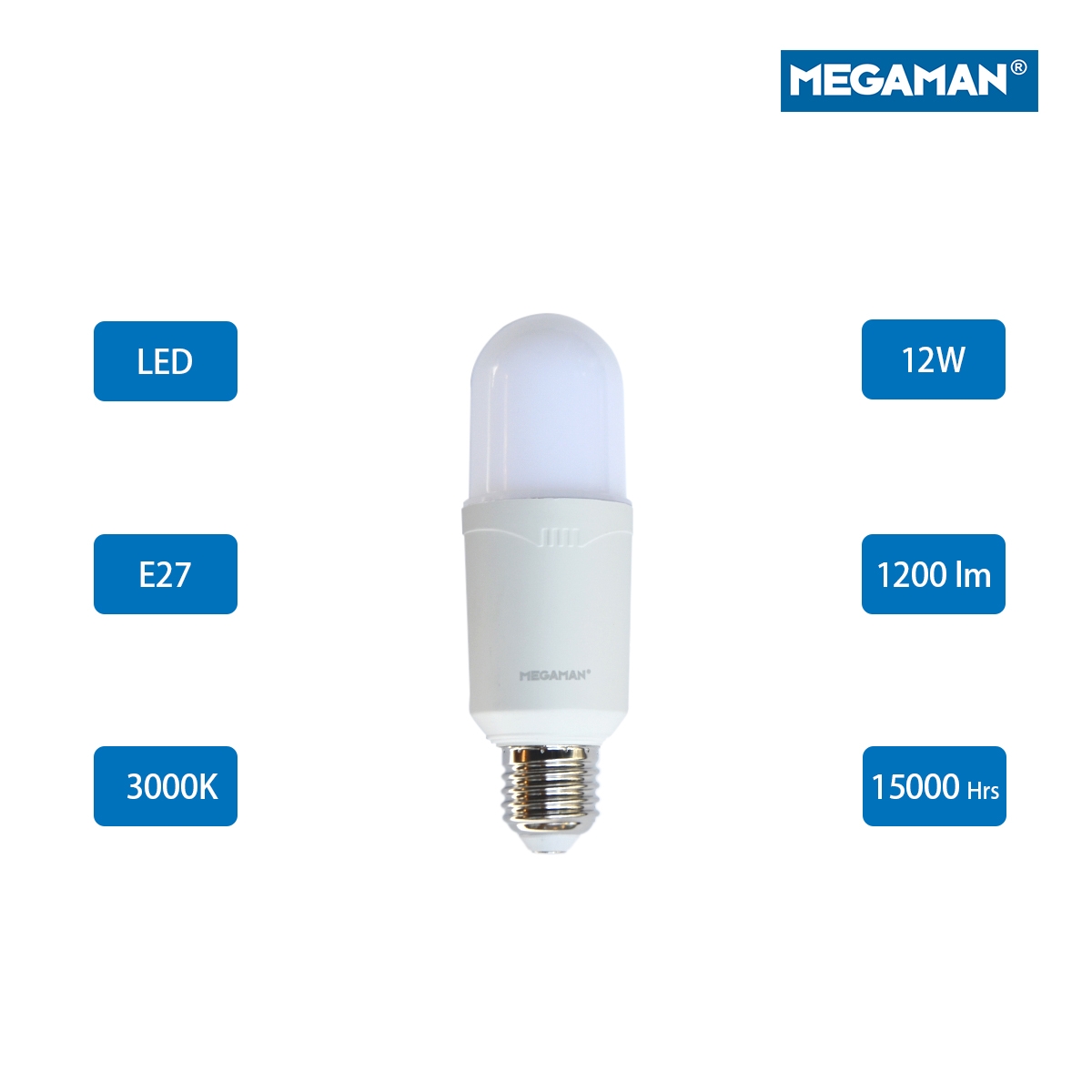 Megaman LED Classic Bulb E27  12W 3000K -Warm White