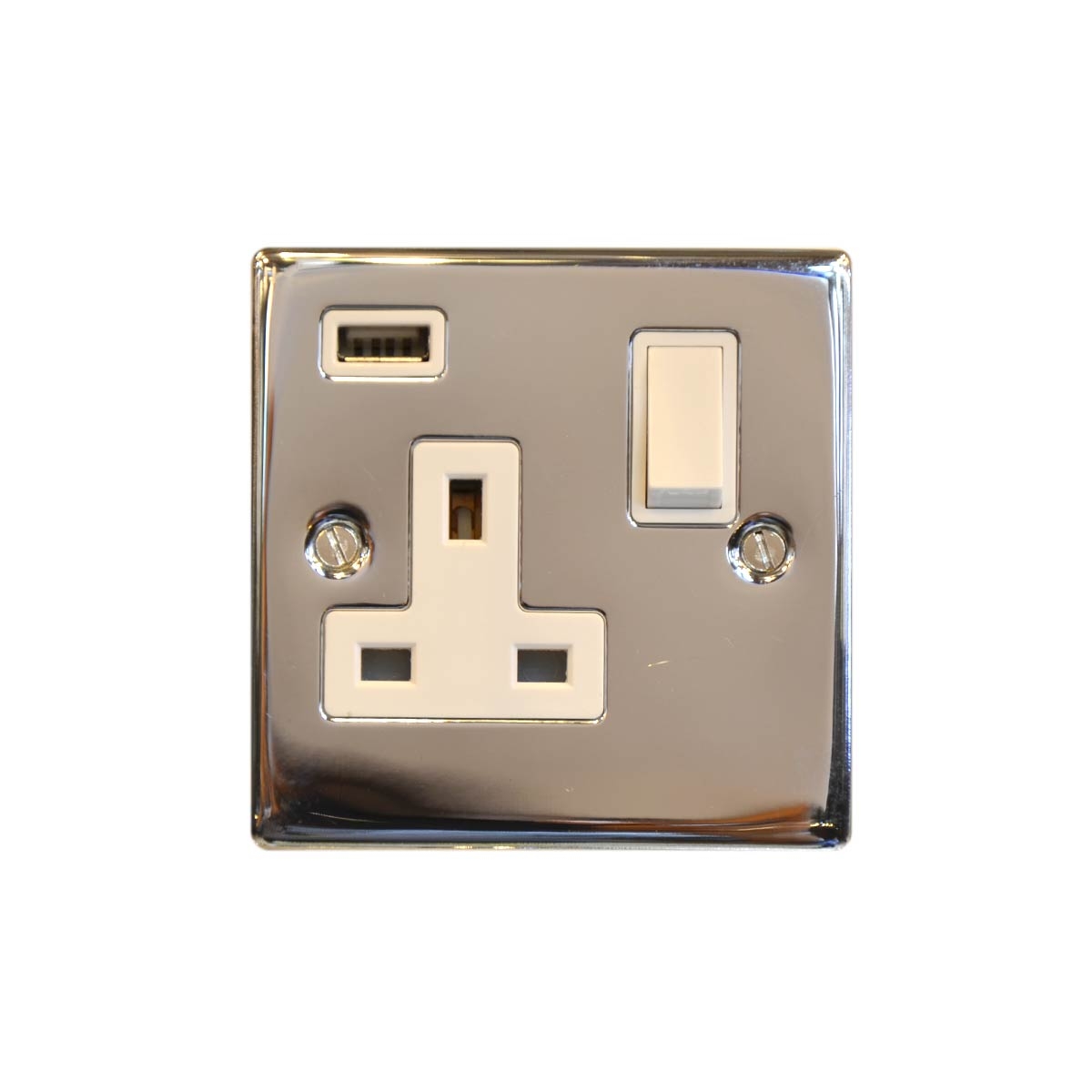 Switch with USB 1Gang USB 13A T350EB - Satin