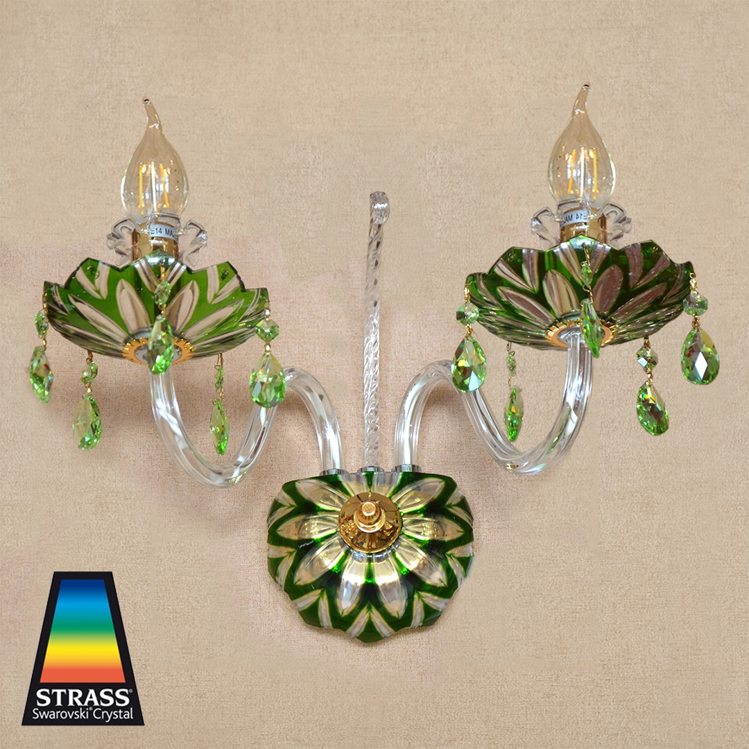 Strass Swarovski Crystal  Indoor Wall Sconce Glass YD-601 - Green 