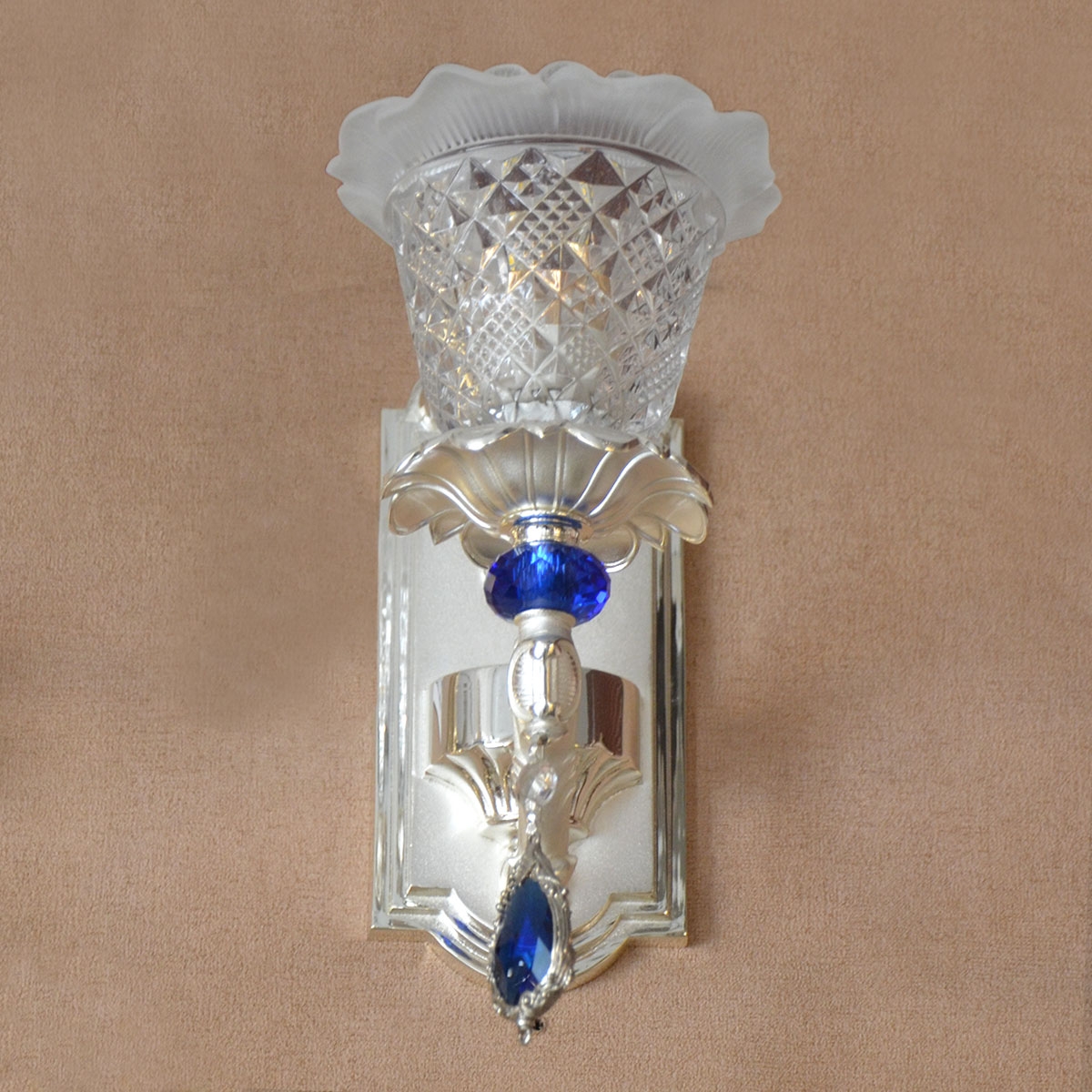 Indoor Glass Candle Wall Light -JHW71023-1-Silver