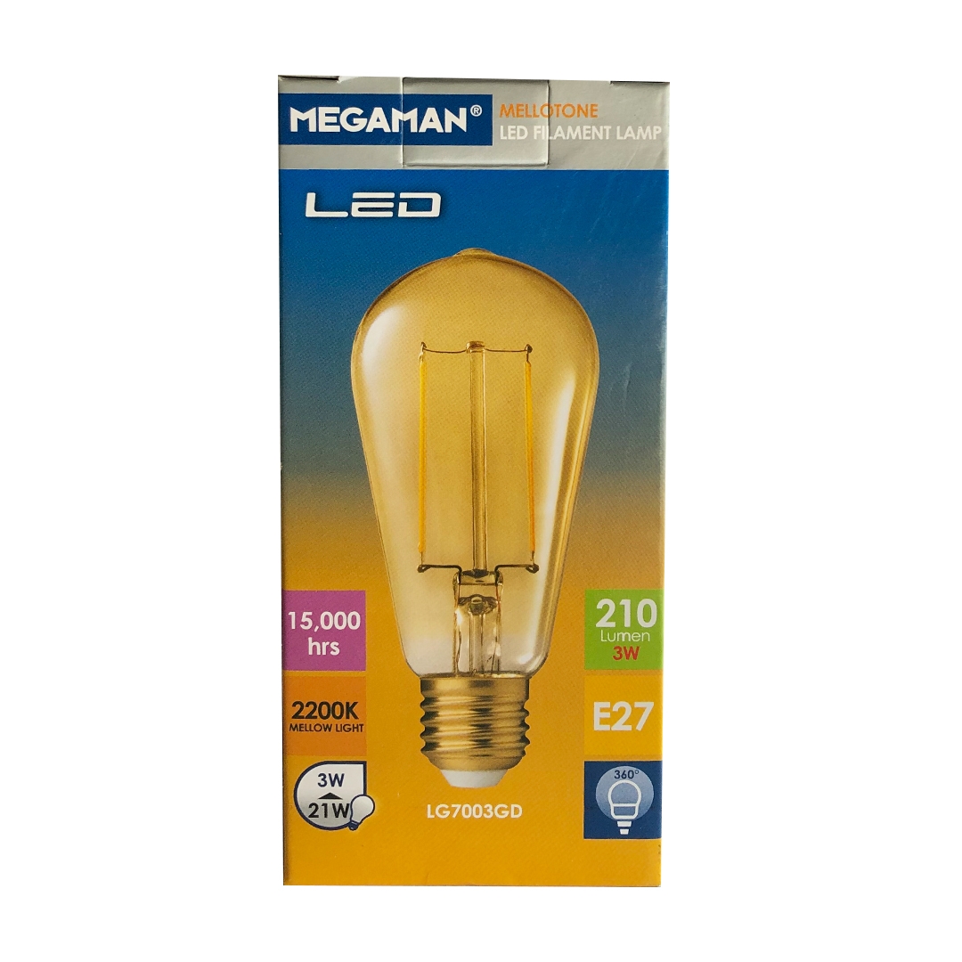 Megaman E27 LED Filament Gold 3W  Warm White