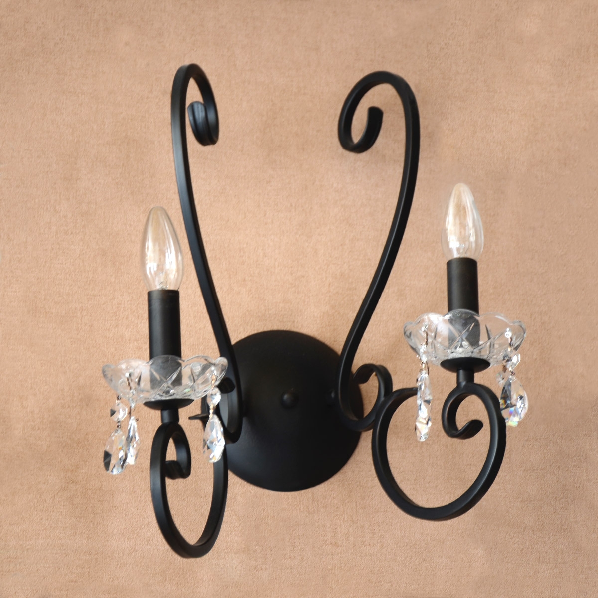 Wall Sconce-KR334-2Arms-2xE14-Black