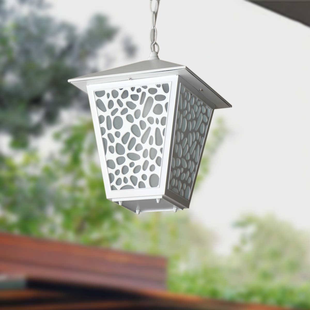 Outdoor Hanging Light 147 - 105 E27 Glass Diffuser - White