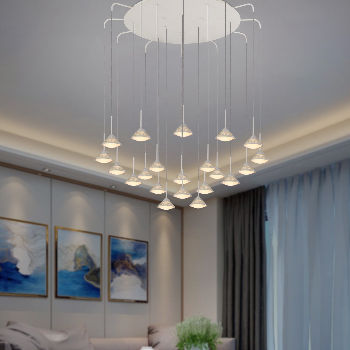 Modern Hanging Light 101200070045-LED 21x4W - White
