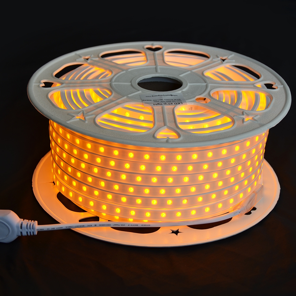 الأضاءة الداخلية - الشريط الضوئي - موفر للطاقة اللون أصفر متر 8W/M IP65 