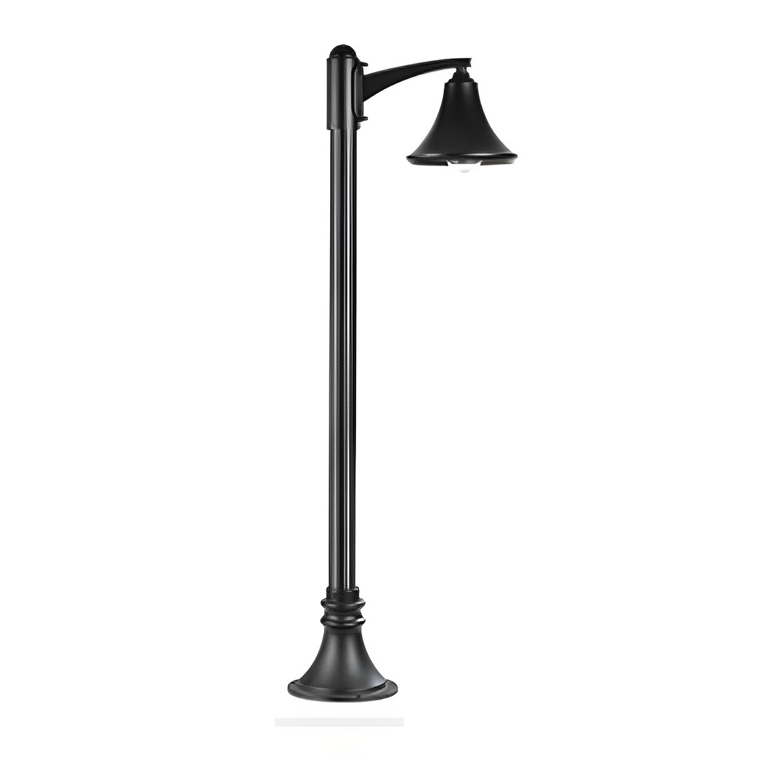 Bollard Light -E27 Lamps - Matt Black - 20812  (Height  115cm)