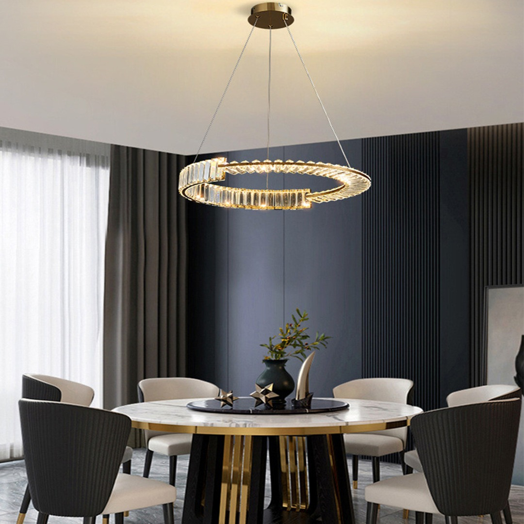 Titanium Gold K9 Crystal 48W Stainless Steel 8102 Luxury Ceiling Light - Gold 