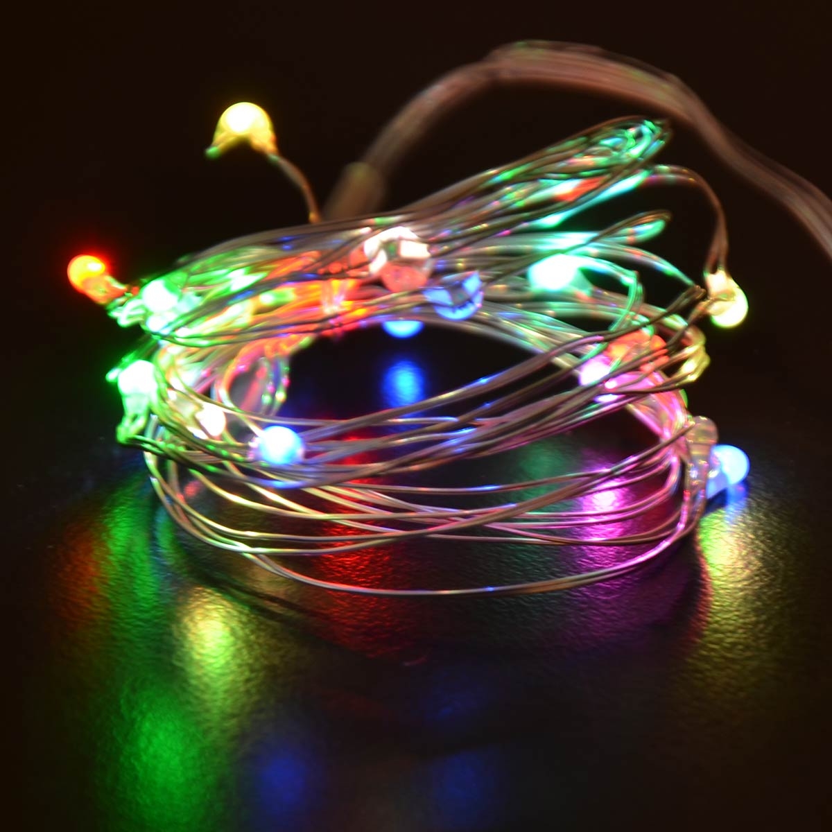 String Decoration Light Multi Color (Red, Green and Blue) Flashing Lights 20LED (2M) Battery Operated for Christmas, Wedding and Parties
