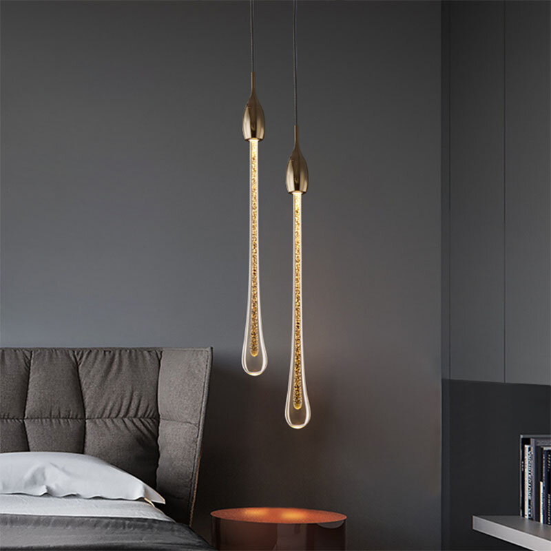 Modern Hanging Light  Alaria Single LED Teardrop MD1370A - Rose Gold